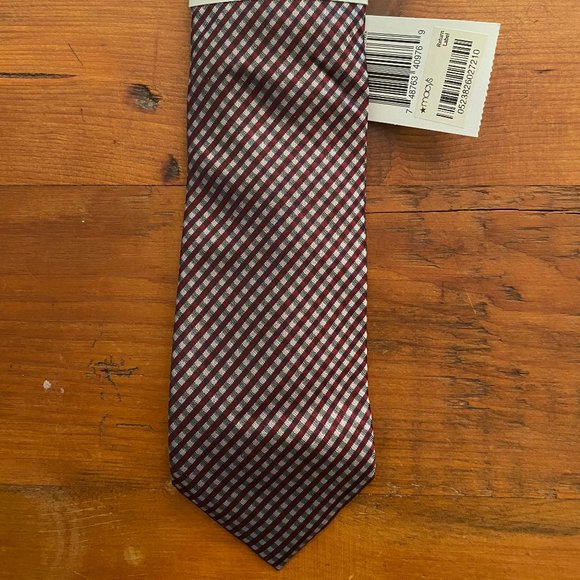 Calvin Klein Other - CALVIN KLEIN 100% SILK TIE - SILVER GRAY, CHARCOAL GRAY, AND BURGUNDY/WINE NWT